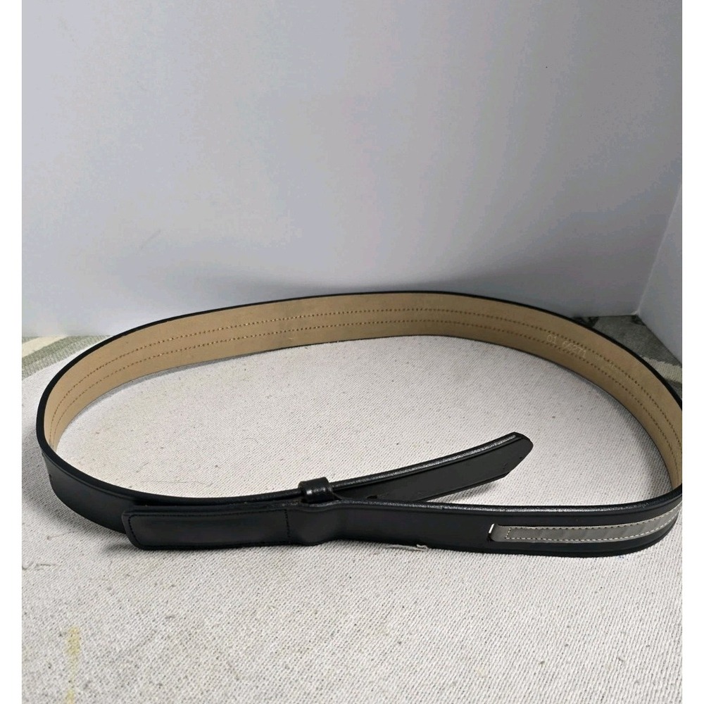 CiNTAS Black Full Grain Cow Hide  Leather  Work Belt  W/ Reflective Band S 38